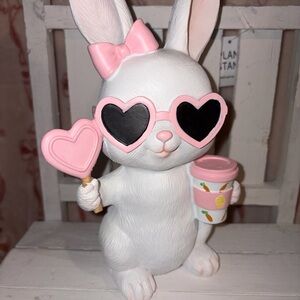 Source Unknown Pink and White Bunny Decor